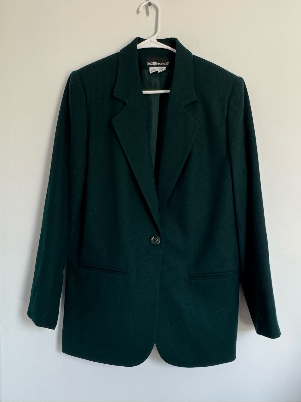 Sag Harbor 100% Pure Wool Dark Green Blazer - Picture 5 of 6